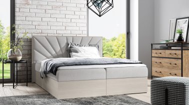 Meble Gruška - Boxspringbett Wood 7 - Nordisches Teak