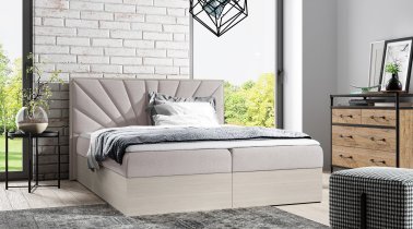 Meble Gruška - Boxspringbett Wood 7 - Nordisches Teak