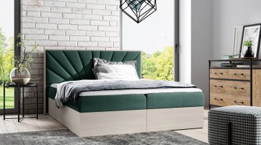 Meble Gruška - Boxspringbett Wood 7 - Nordisches Teak