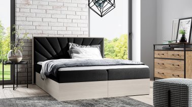 Meble Gruška - Boxspringbett Wood 7 - Nordisches Teak