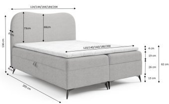 Meble Gruška - Boxspringbett Ambra – 120x200 cm