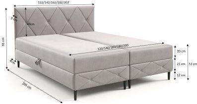 Meble Gruška - Boxspringbett Geneva – 200x200 cm
