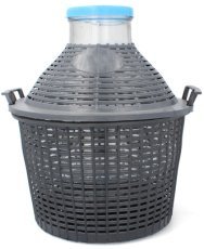 Ballonflasche mit breiter Öffnung im Korb 10 L – VET10S