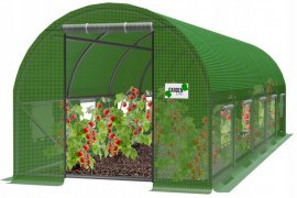 Garten-Gewächshaus 8x3x2 m – grün mit 5 Segmenten – TUN5620