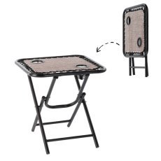 Klappbarer Campingtisch 50 cm – Braun – LEZ2746