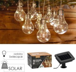 Lichterkette Solar Garten 2 + 3,8 m 20 LED – warmweiß – SOL3545