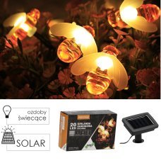 Solar-Gartenlichterkette 2 + 3,8 m mit 20 LEDs – warmweiß – SOL3637