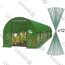 Gartengewächshaus 8x4x2 m - grün - TUN3903