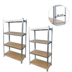 Set aus zwei 4-stöckigen Regalen 150x70x30 cm – GWI2165