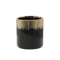 Keramischer Dekotopf – gold-schwarz – ELI3376