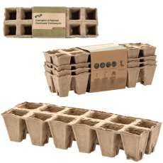 Set aus 4 Stück Tontöpfen mit Untersetzern – EDA4496