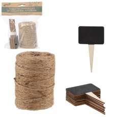 Set aus Juteschnur 60 m + 10 Stück Gartenschilder – EDA4526