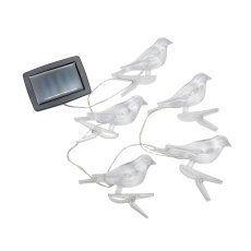 Garten-Solar-Girlande 1,2 m Vögel mit Clip 5 LED – warmweiß – SOL6063