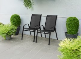 Set aus 2 Gartenstühlen – schwarz – TIH1625