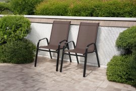 Set aus 2 Gartenstühlen – braun – TIH1649