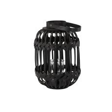 Lampe 34/46 cm mit Glaseinsatz – Schwarz – LIS3223
