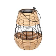Solar-Metalllaterne, 32 cm – Schwarz-Beige – LAP8938