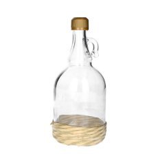 Glasflasche mit Henkel im geflochtenen Überzug 1L - GAL1OPZ