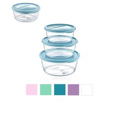 3-teiliges Set runder Trend-Box-Behälter (0,7 + 1,1 + 1,75 l) – HOB021020