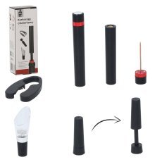 Set mit 4 Weinaccessoires und Druckkorkenzieher – HUO6330
