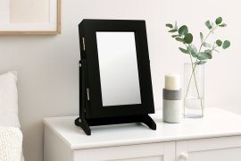 Schmuckschrank mit Spiegel – schwarz – PHO8072
