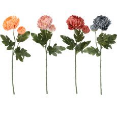 Künstlicher Chrysanthemenzweig mit zwei Blüten, Packung à 24 Stück - HID4045