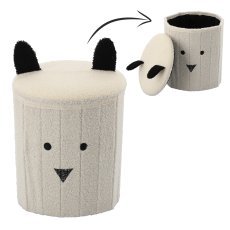 Faltbarer Hocker mit Stauraum – Weiß – PHO4243