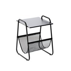 Beistelltisch mit Zeitungsablage 40 x 40 x 55 cm schwarz *1197