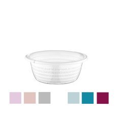 Runde transparente Schüssel mit Abtropfsieb Emerald 6 L – HOB031089