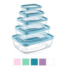 Set aus 5 rechteckigen Aufbewahrungsdosen Trend Box (0,3 + 0,6 + 1,2 + 2 + 3 l) *8847