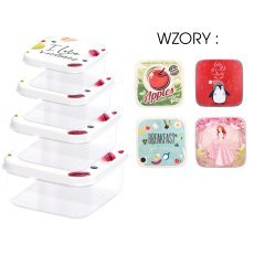 Set aus 4 quadratischen Aufbewahrungsdosen mit Muster - HOB020979