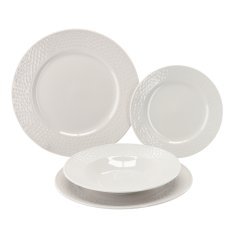 Esszimmer-Set 18-tlg., rund, weiß *1359