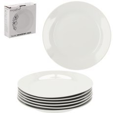 Set aus 6 runden weißen Desserttellern, Ø 19 cm *2318