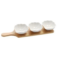 Set aus 3 Porzellanschälchen in Blütenform, 10,5 x 10,5 x 4 cm *0718