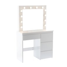 Schminktisch Weiß mit Beleuchtung und 4 Schubladen 94x43x140 cm *4868