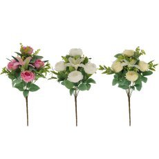 Künstlicher Zweig Rosen- und Lilienstrauß, 24 Stück pro Packung – HID2904