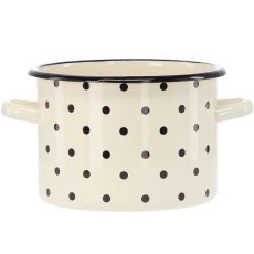 Emaille-Topf 3 l, 18 cm, weiß mit Punkten *3400