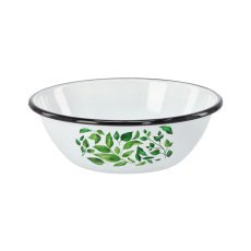 Email-Schüssel 0,6 l, 16,5 cm, weiß Ficus *9044