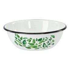 Emaille-Schüssel 1,5 l, 20 cm, weiß Ficus *9068