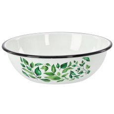 Emaille-Schüssel 2,5 l, 24,5 cm, weiß, Ficus *9082