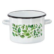 Emaille-Topf 3 l 18 cm weiß Ficus *9174