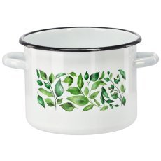 Emaille-Topf 4,5 l, 20 cm, weiß, Ficus *9204