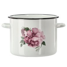 Gusseisentopf 5,5 l 22 cm weiß Pfingstrose Laura *9242