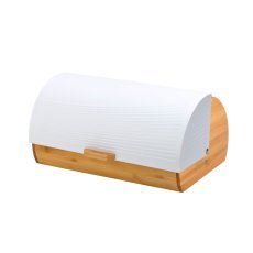 Brotkasten Anise aus Bambus mit Metalldeckel, 38 x 28 x 18,5 cm, Weiß *8862
