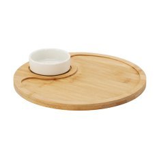 Servier-Set für Vorspeisen – runde Platte mit Schälchen 25 x 3,5 cm *6514