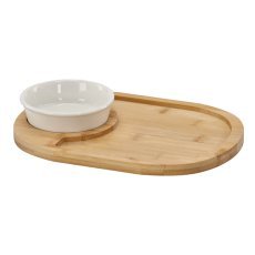 Servierset für Vorspeisen – ovales Tablett mit Schälchen 28 x 21 x 4 cm *6521