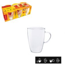 Set aus 6 hitzebeständigen Gläsern à 0,35 l mit Henkel Agata *6912