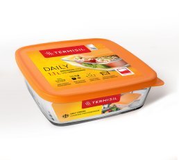 Aufbewahrungsdose 1,1 l mit Kunststoffdeckel – Farbe Orange *2716