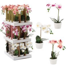 Kunstblume – Orchideen-Mix in 3 Farben, 30 cm, Verpackung = 12 Stück, Palette = 36 Stück *4825