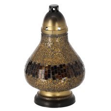 Dekorative Kerze in goldener Karaffe (Dekanter), 37 cm / 50 h, 4er-Pack – ZOZ0593